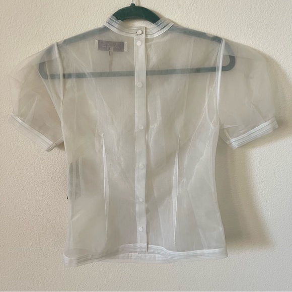 NWT MaxAzria Organza Puff Sleeves Top Size S - Picture 5 of 10